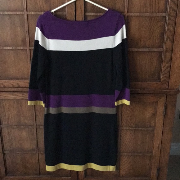 EUC “NINE WEST” COLOR BLOCK 3/4 SLEEVE SWEATER DRESS. SIZE SMALL - Picture 3 of 7